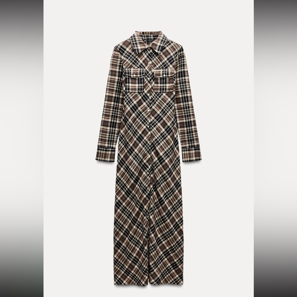 ZARA Plaid Shirt Dress ZARA 9282/060/121 194/020 - Picture 14 of 17
